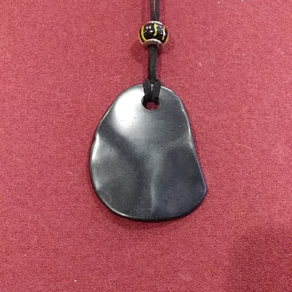 4 for $50 Fashion Jewelry Statement Necklace Large Black Stone Leather Strap - Picture 6 of 6